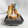 Resin banboo table water fountain with two birds on it